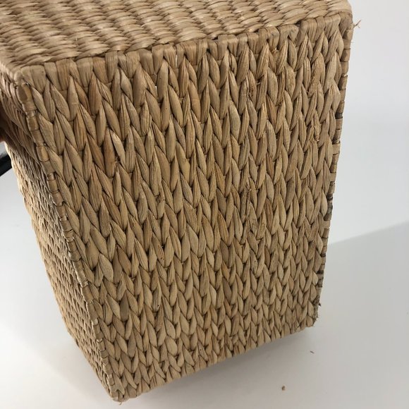 SOLD Boho Woven Storage Basket with Handles - Picture 4 of 8